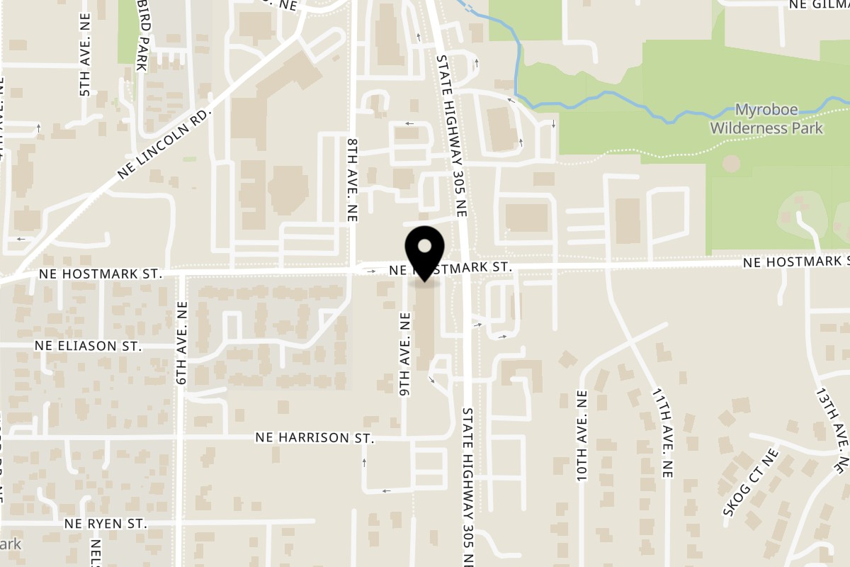 Map showing the location of Punjab Indian Cuisine on 18791 WA-305 in Poulsbo